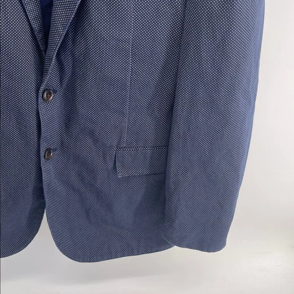 J. Crew Crosby unlined polka dot print two button double vent blazer sz 44L